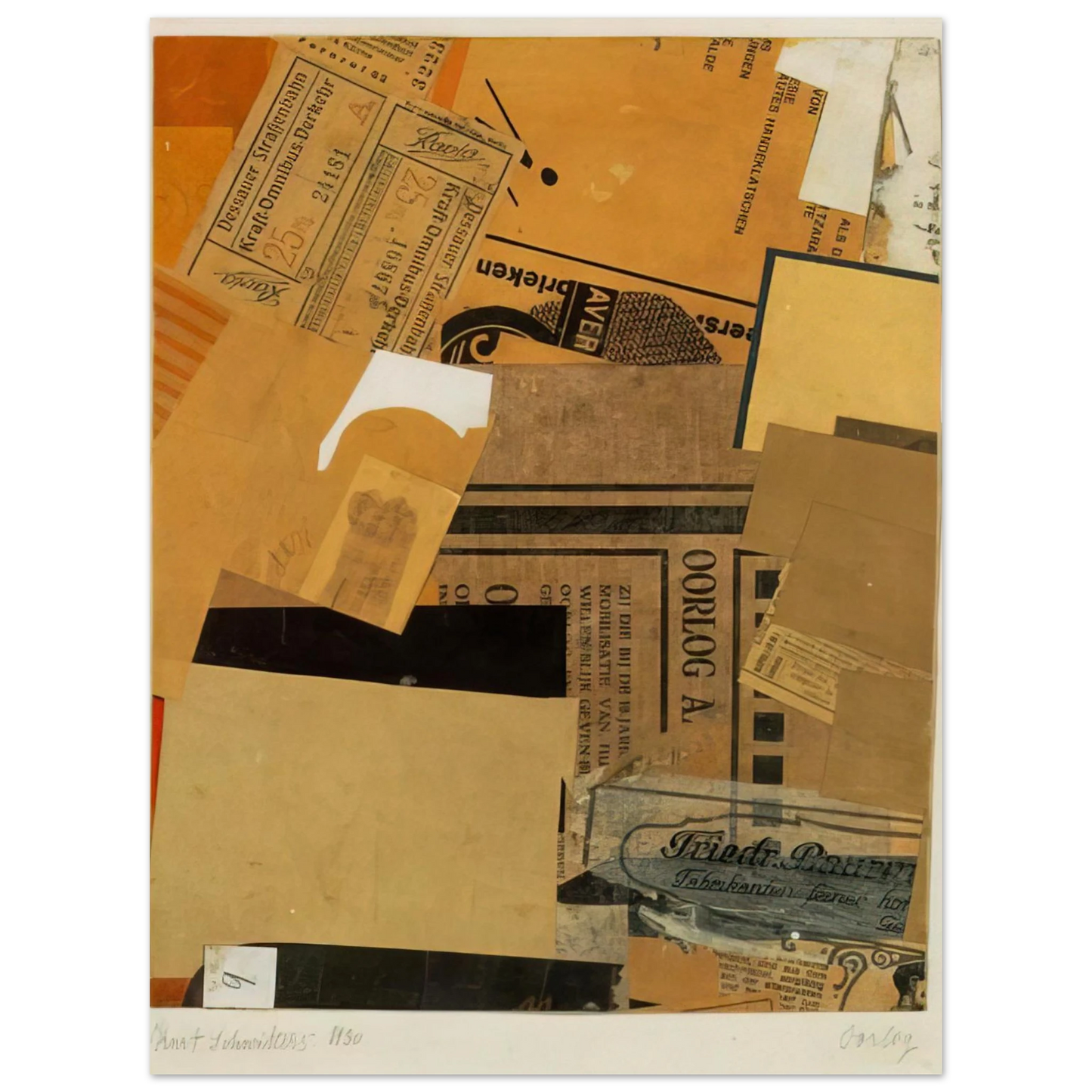 Kurt Schwitters - OORLOG 1930  75x100 cm / 30x40inches Fine Art Poster