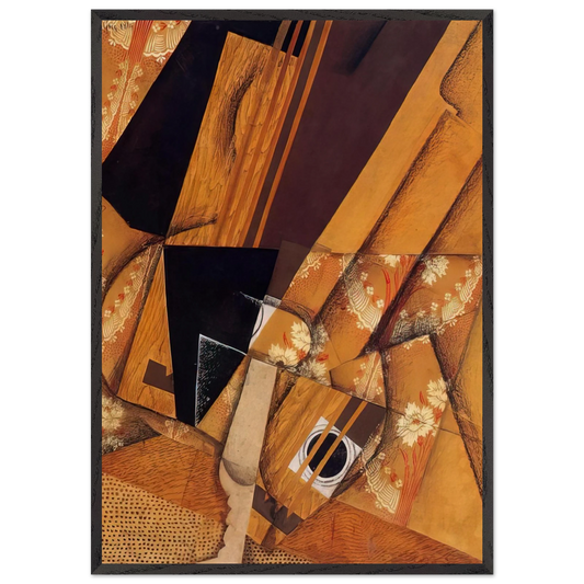GUITAR AND GLASS 1914 - Juan Gris 70x100 cm / 28x40 inches Framed Art Print – Black Wooden Frame
