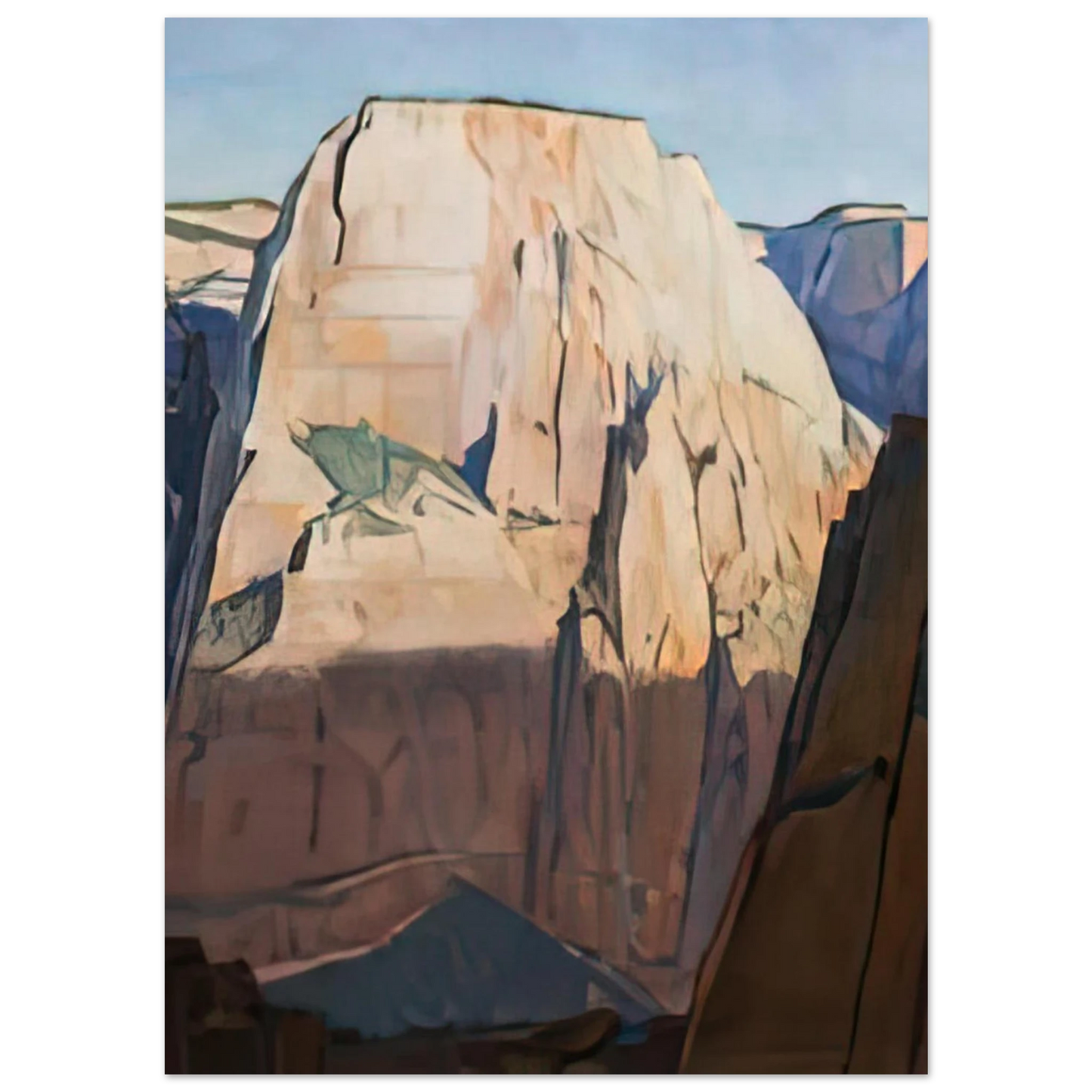Maynard Dixon - GREAT WHITE THRONE ZION CANYON UTAH 1933 Wall art - 40x50 cm / 16x20 inches - Premium Wooden Framed Poster With Fine Art Paper-canvas - White frame