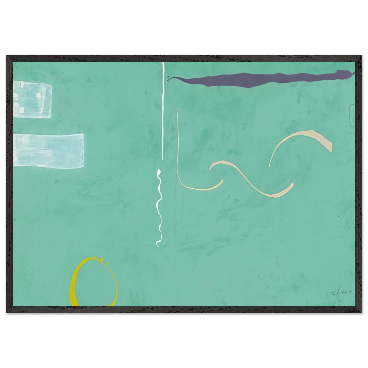 Helen Frankenthaler - Tahiti - 1989 Wall art - 40x50 cm / 16x20 inches - Premium Wooden Framed Poster With Fine Art Paper-canvas - White frame