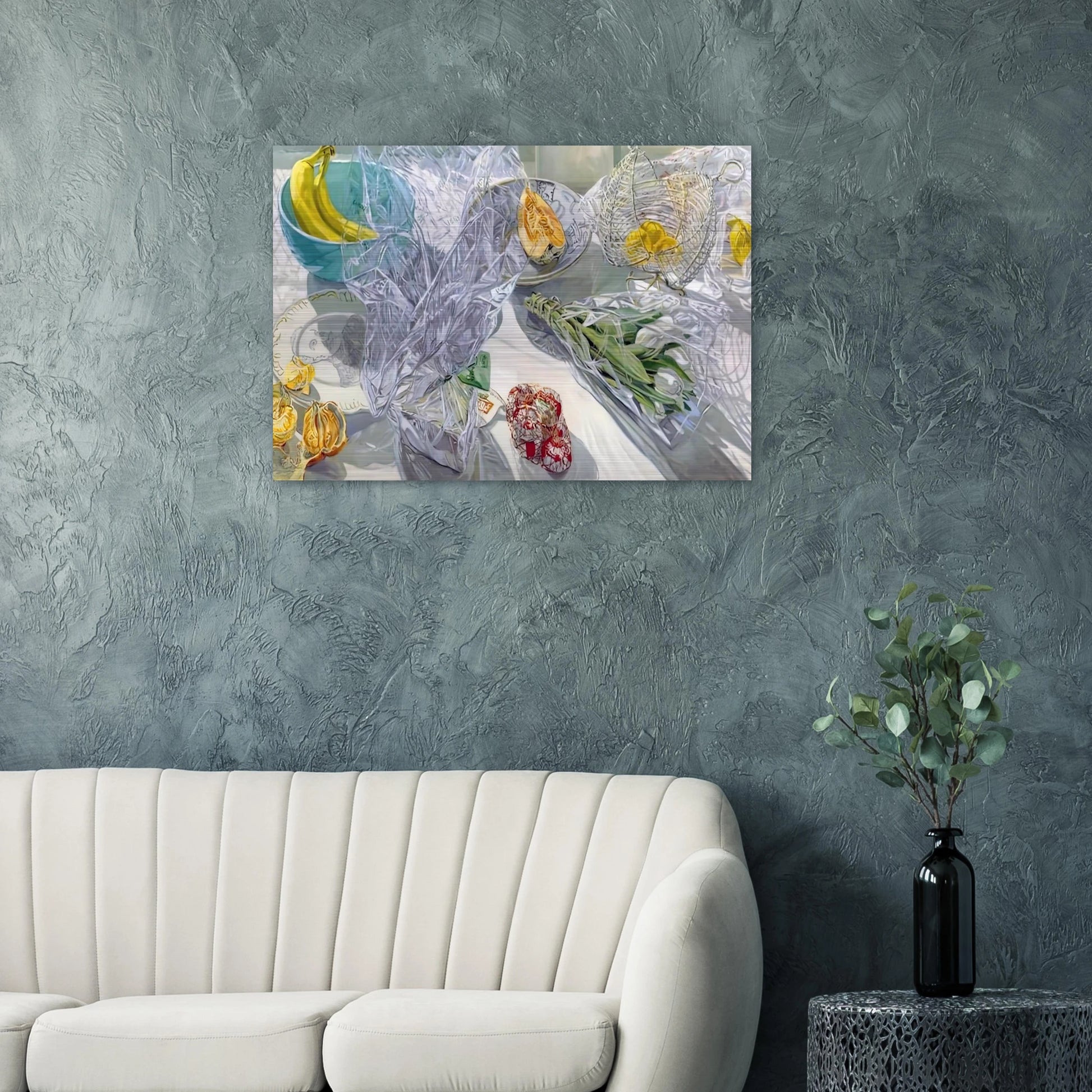 WHITE TULIPS 1999 - Janet Fish Brushed Aluminum Print - 70x100 cm / 28x40 inches | Janet Fish Aluminum Print | Janet Fish Prints