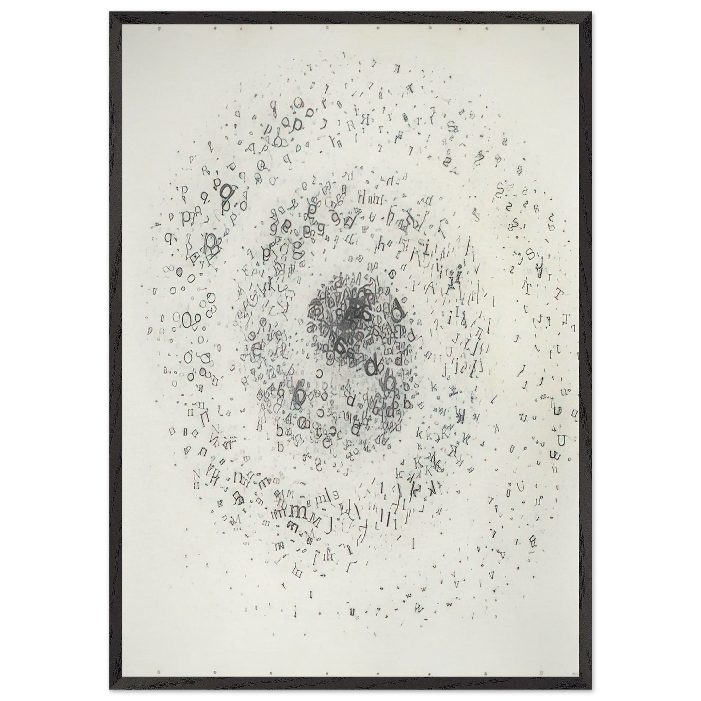 Untitled From the series Graphic Objects - 1972 - Mira Schendel 70x100 cm / 28x40 inches Framed Art Print – Black Wooden Frame