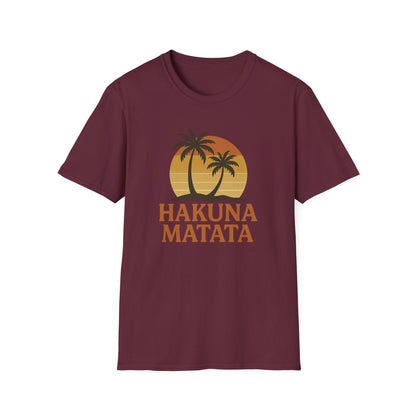 Hakuna Matata T-shirt rétro graphique, T-shirt à l'humeur positive "Pas de soucis", T-shirt inspiré des années 90, Haut avec citation feel-good, Cadeau unisexe