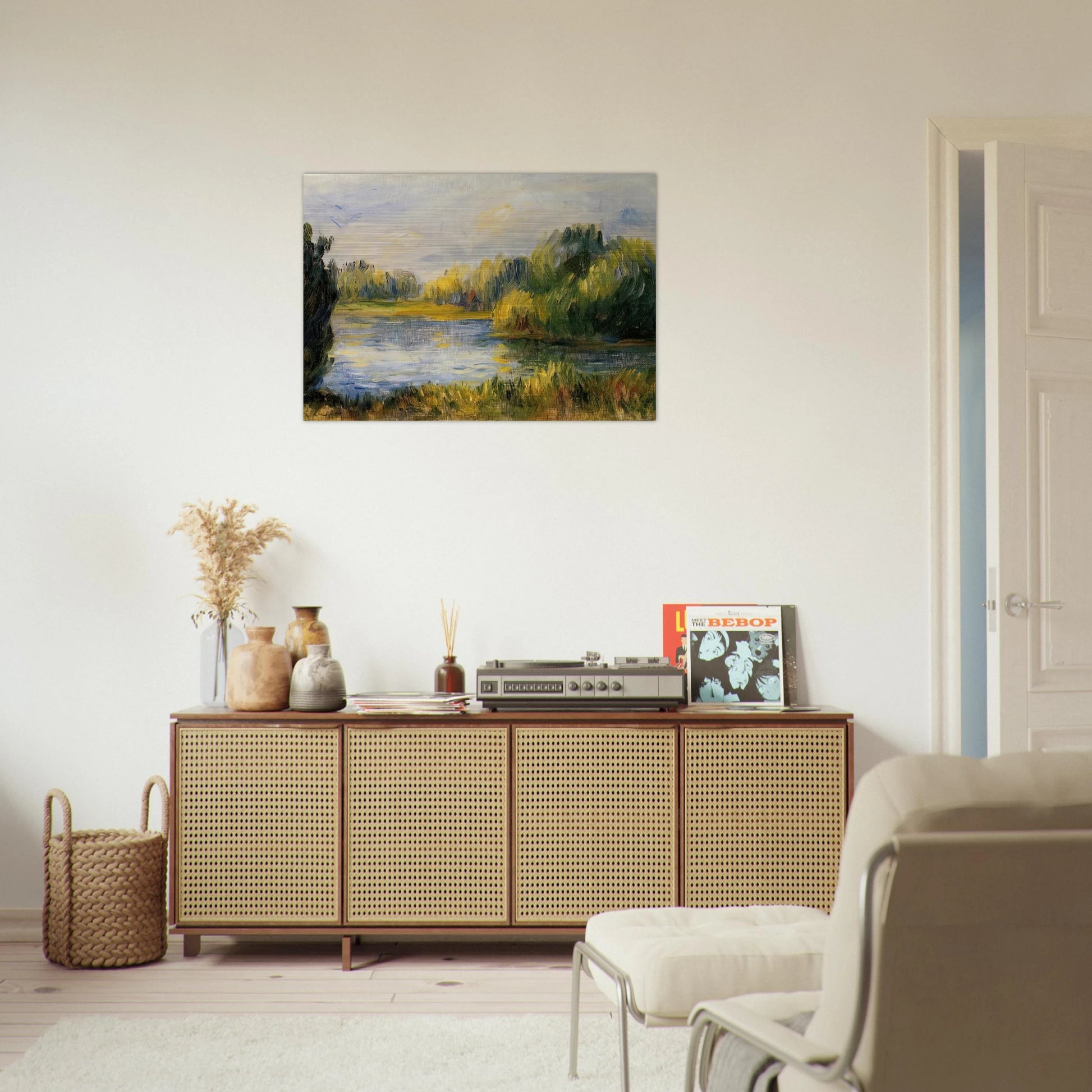 The Banks of the River - Pierre-Auguste Renoir Brushed Aluminum Print - 70x100 cm / 28x40 inches | Pierre-Auguste Renoir Aluminum Print | Pierre-Auguste Renoir Prints