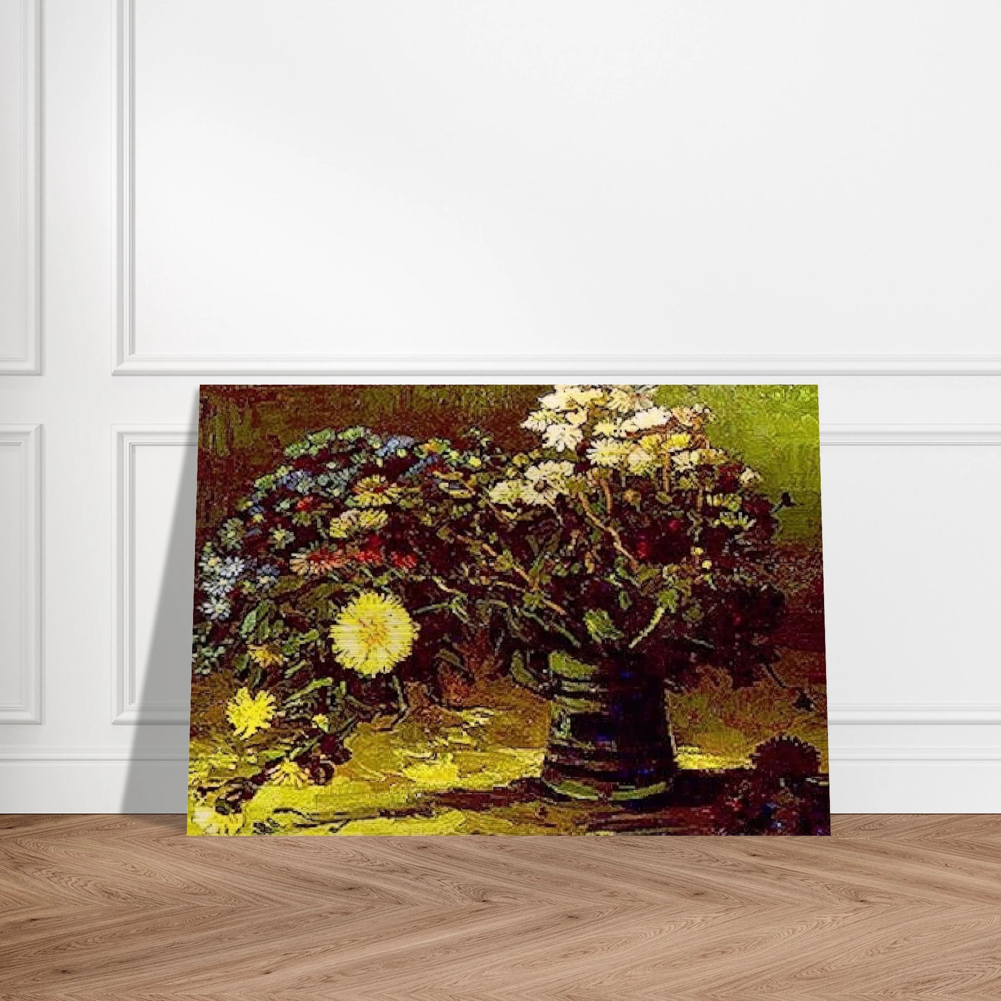 Vase with Daisies - Vincent van Gogh Brushed Aluminum Print - 70x100 cm / 28x40 inches | Vincent van Gogh Aluminum Print | Vincent van Gogh Prints