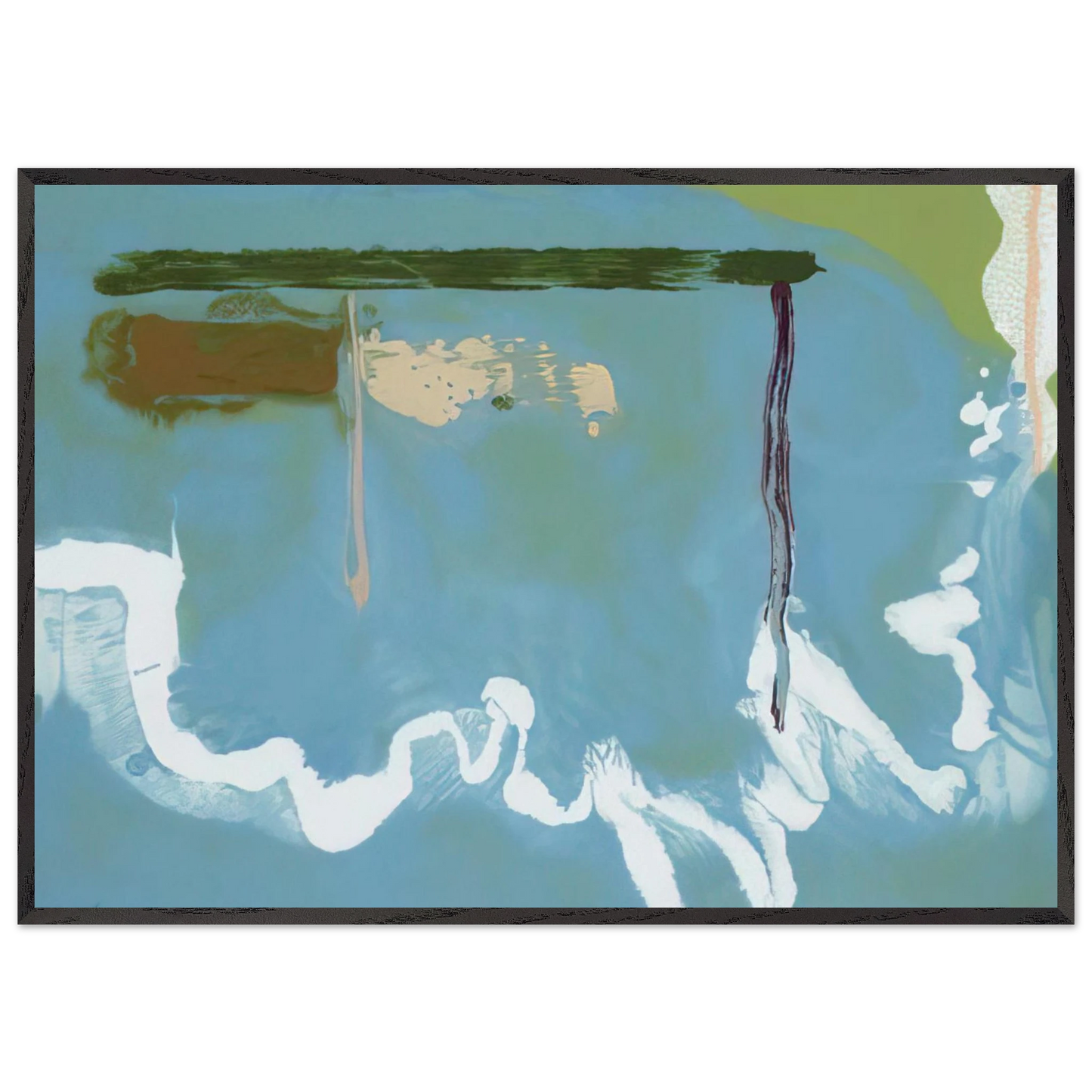 Helen Frankenthaler - Skywriting - 1997 Wall art - 28x43  cm / XL (11x17 inches) - Premium Wooden Framed Poster With Fine Art Paper-canvas - Black frame