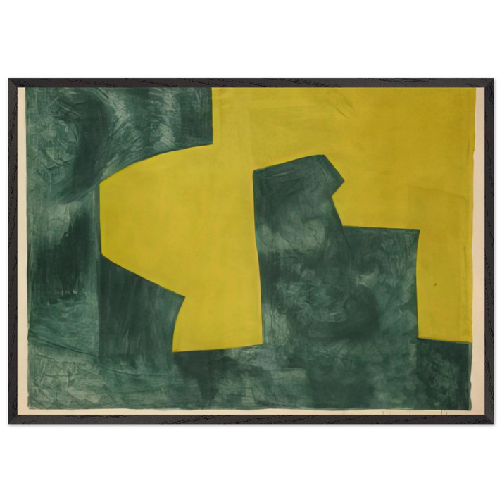Composition verte et jaune - 1966 - Serge Poliakoff 70x100 cm / 28x40 inches Framed Art Print – Black Wooden Frame