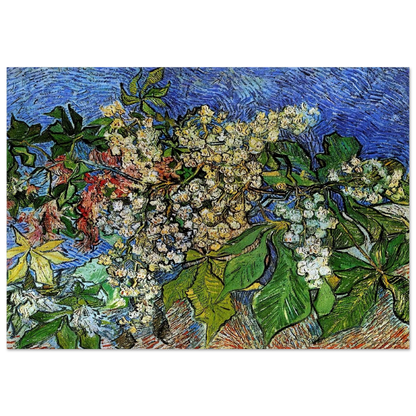 Blossoming Chestnut Branches - Vincent van Gogh Brushed Aluminum Print - 70x100 cm / 28x40 inches | Vincent van Gogh Aluminum Print | Vincent van Gogh Prints