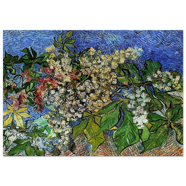 Blossoming Chestnut Branches - Vincent van Gogh Brushed Aluminum Print - 70x100 cm / 28x40 inches | Vincent van Gogh Aluminum Print | Vincent van Gogh Prints