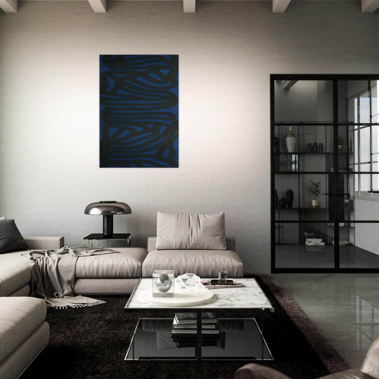 Blue Vertical - Sol LeWitt Brushed Aluminum Print - 70x100 cm / 28x40 inches | Sol LeWitt Aluminum Print | Sol LeWitt Prints