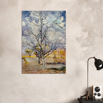 Pink Peach Trees - Vincent van Gogh Brushed Aluminum Print - 70x100 cm / 28x40 inches | Vincent van Gogh Aluminum Print | Vincent van Gogh Prints