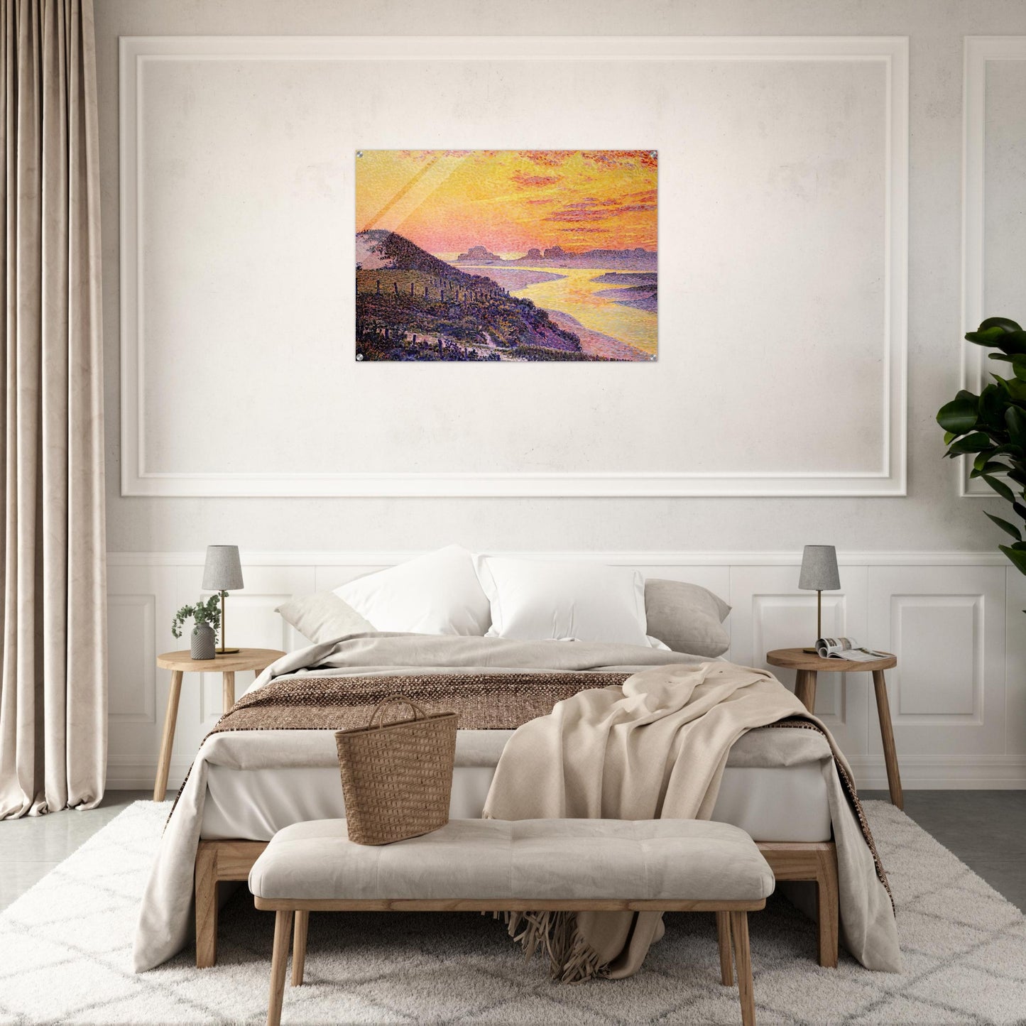 SUNSET AT AMBLETSUSE 1899 - Theo van Rysselberghe Acrylic Print - 70x100 cm / 28x40″ inches