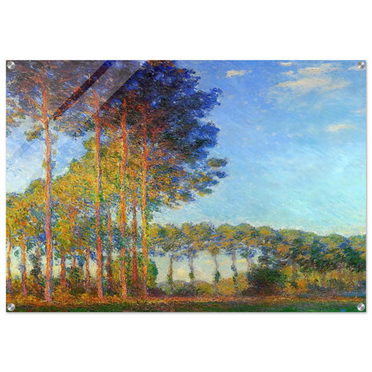 Poplars on the Banks of the River Epte, Seen from the Marsh - claude monet Acrylic Print - 70x100 cm / 28x40″ inches