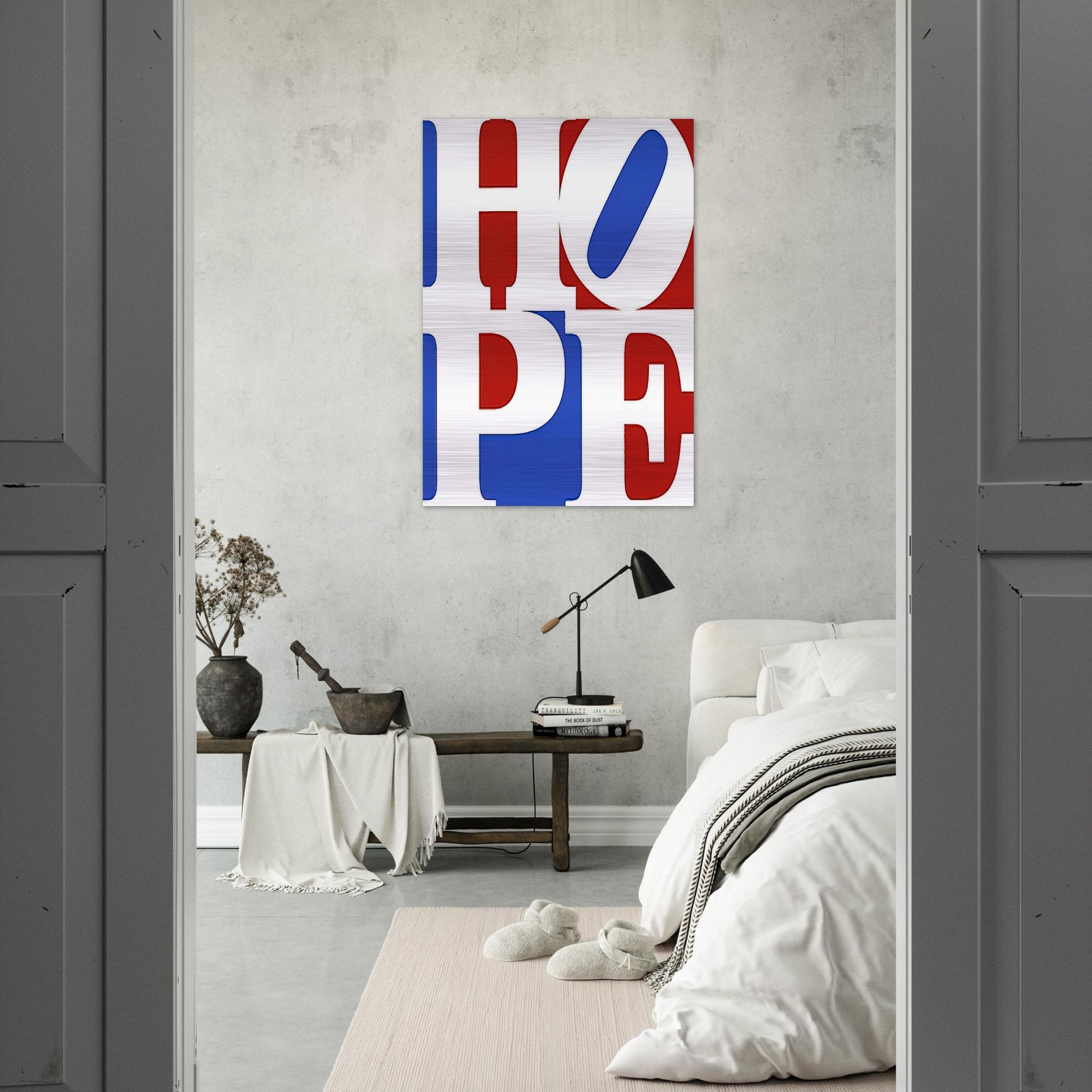 Hope - Robert Indiana Brushed Aluminum Print - 70x100 cm / 28x40 inches | Robert Indiana Aluminum Print | Robert Indiana Prints