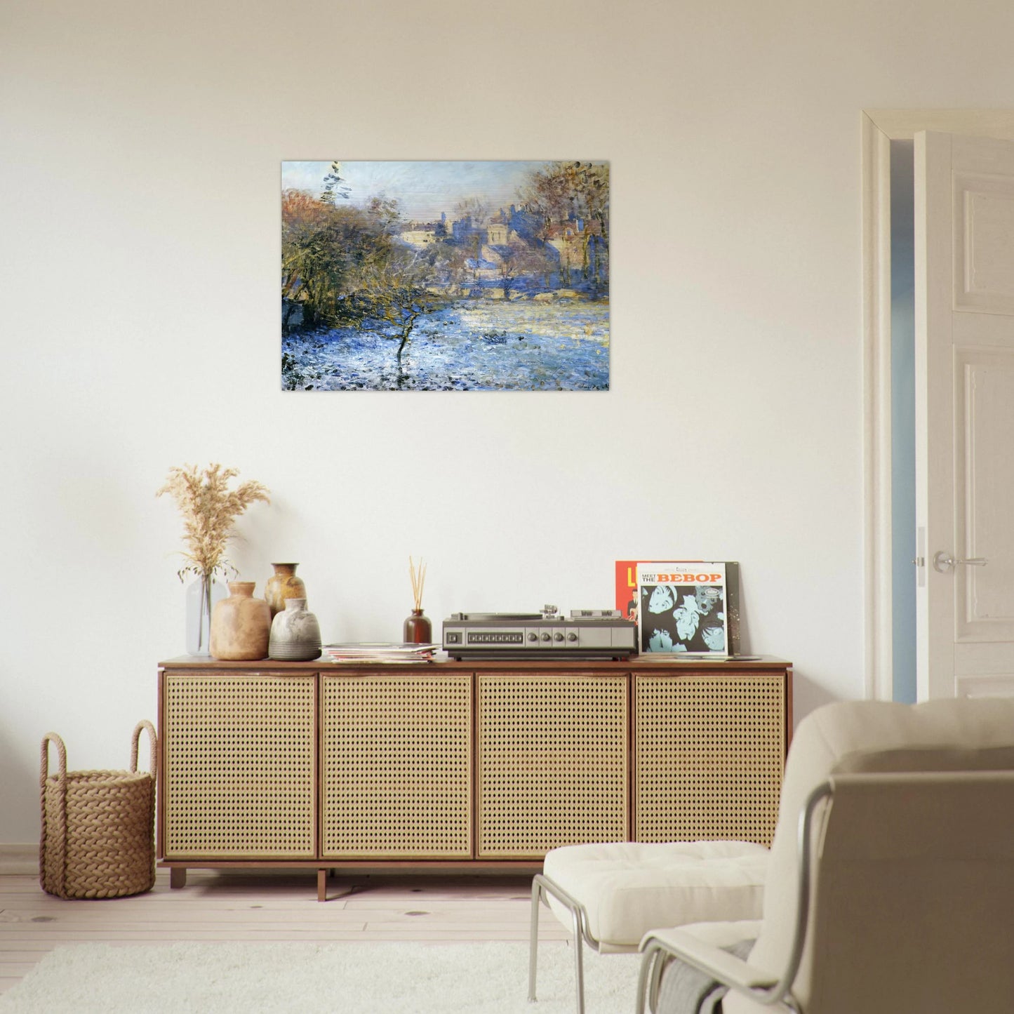 Frost - claude monet Brushed Aluminum Print - 70x100 cm / 28x40 inches | claude monet Aluminum Print | claude monet Prints