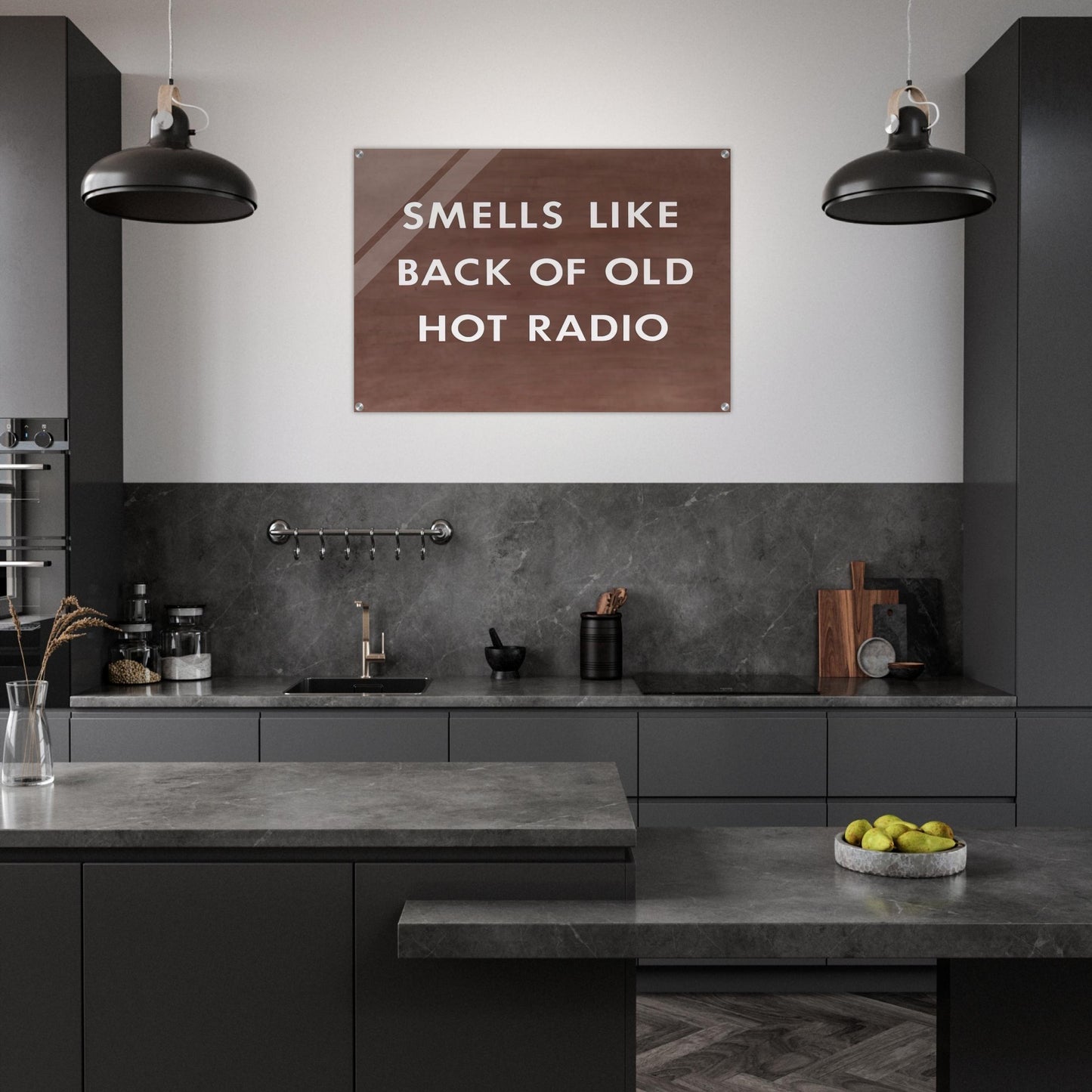 SMELLS LIKE BACK OF OLD HOT RADIO 1976 - Edward Ruscha Acrylic Print - 70x100 cm / 28x40″ inches