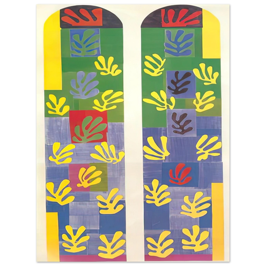 Henri Matisse - STAINED GLASS WINDOW WINDOW OF THE ABSIDE OF THE ROSARY CHAPEL 1949  75x100 cm / 30x40inches Fine Art Poster
