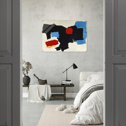 BLUE RED BLACK AND WHITE 1961 - Esteban Vicente Acrylic Print - 70x100 cm / 28x40″ inches | Esteban Vicente Wall Art | Esteban Vicente Prints