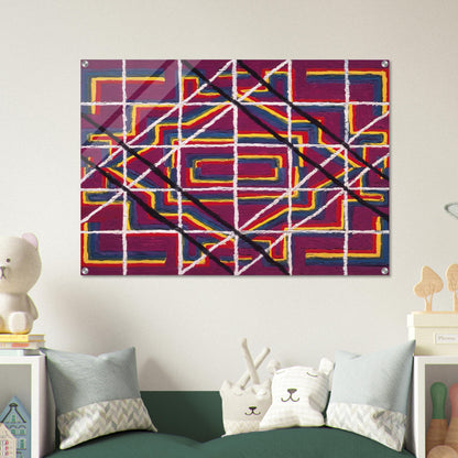 Spanish Door Design Purple - 1959 - Alfred Jensen Acrylic Print - 70x100 cm / 28x40″ inches
