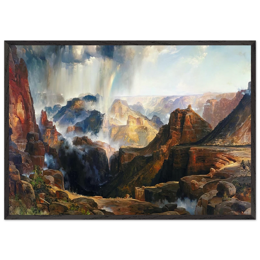 The Chasm of the Colorado - Thomas Moran 70x100 cm / 28x40 inches Framed Art Print – Black Wooden Frame