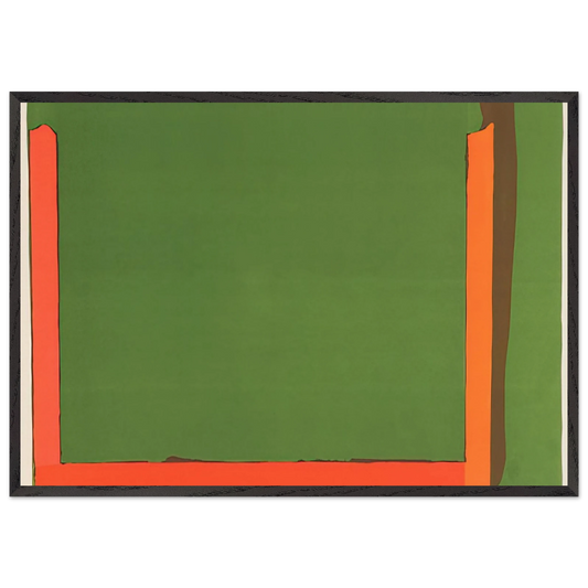 Untitled Litograph - Color Field Painting - John Hoyland 70x100 cm / 28x40 inches Framed Art Print – Black Wooden Frame