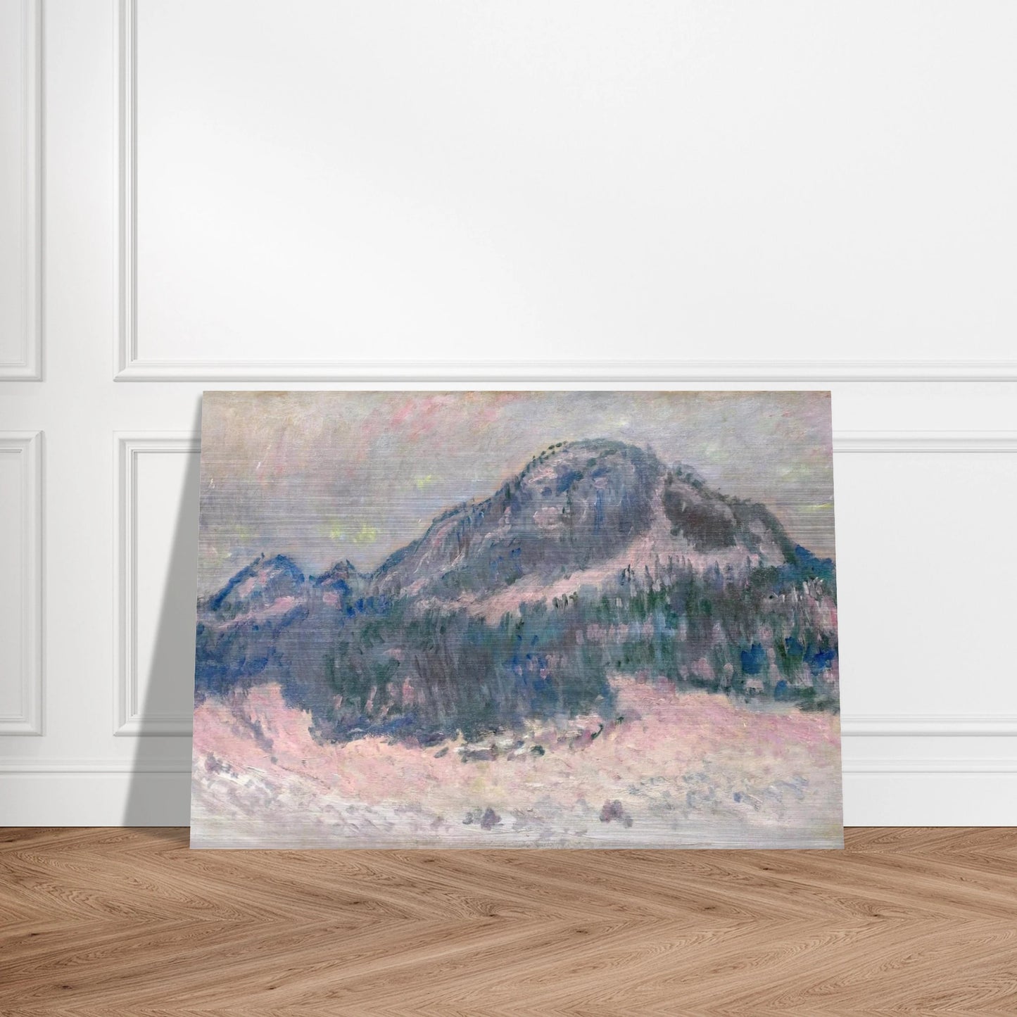 Mount Kolsaas, Rose Reflection - claude monet Brushed Aluminum Print - 70x100 cm / 28x40 inches | claude monet Aluminum Print | claude monet Prints