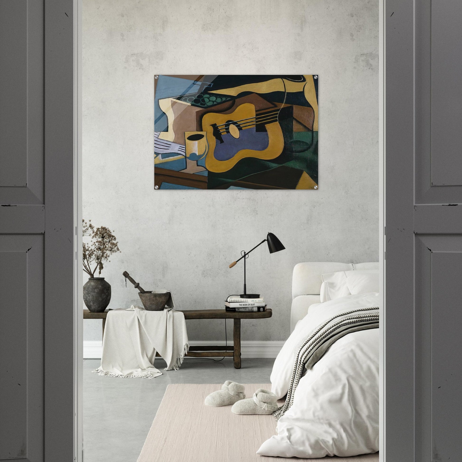 STILL LIFE WITH GUITAR 1920 - Juan Gris Acrylic Print - 70x100 cm / 28x40″ inches | Juan Gris Wall Art | Juan Gris Prints