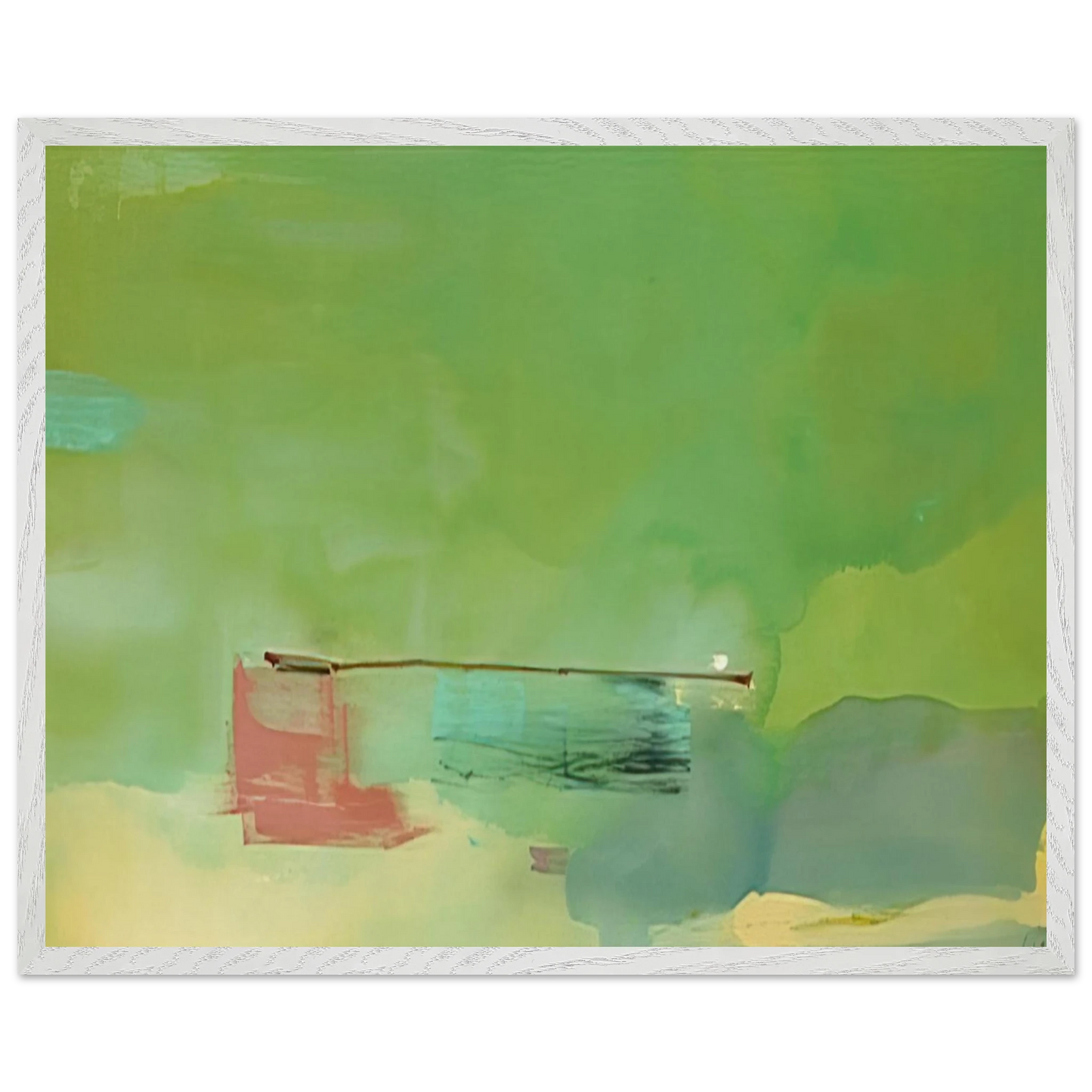 Helen Frankenthaler - Springscape - 1975 Wall art - 15x20 cm / 6x8 inches - Premium Wooden Framed Poster With Fine Art Paper-canvas - White frame