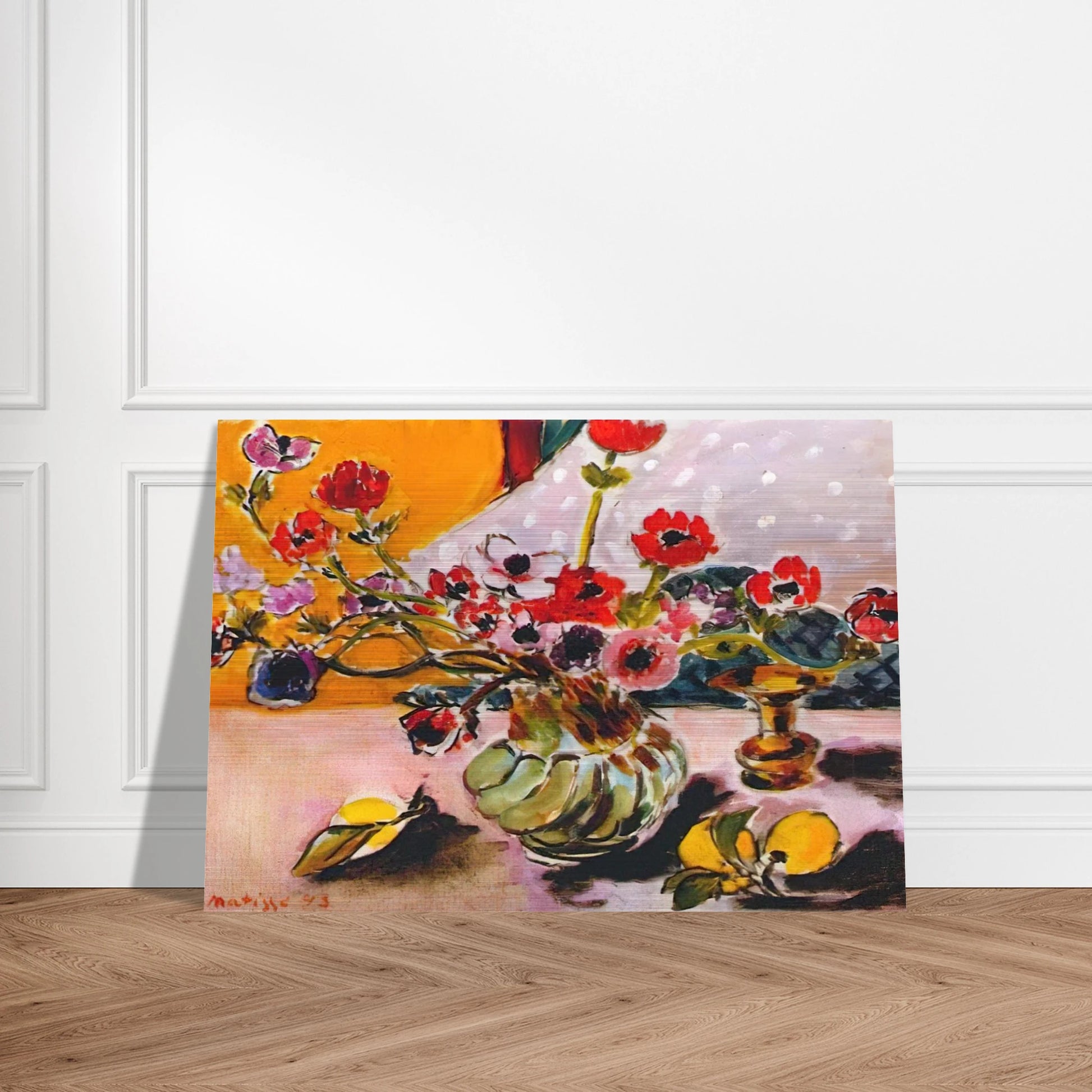 ANEMONES AND CHINESE VASE 1943 - Henri Matisse Brushed Aluminum Print - 70x100 cm / 28x40 inches | Henri Matisse Aluminum Print | Henri Matisse Prints
