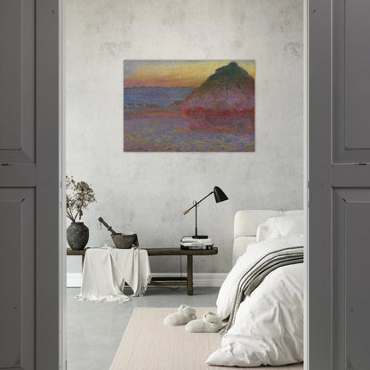 Grainstack in the Sunlight - claude monet Brushed Aluminum Print - 70x100 cm / 28x40 inches | claude monet Aluminum Print | claude monet Prints