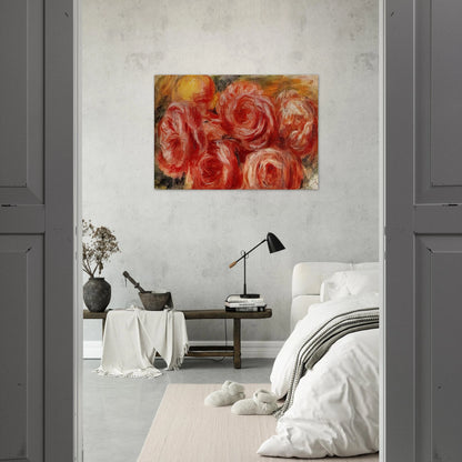 Red Roses - Pierre-Auguste Renoir Brushed Aluminum Print - 70x100 cm / 28x40 inches | Pierre-Auguste Renoir Aluminum Print | Pierre-Auguste Renoir Prints