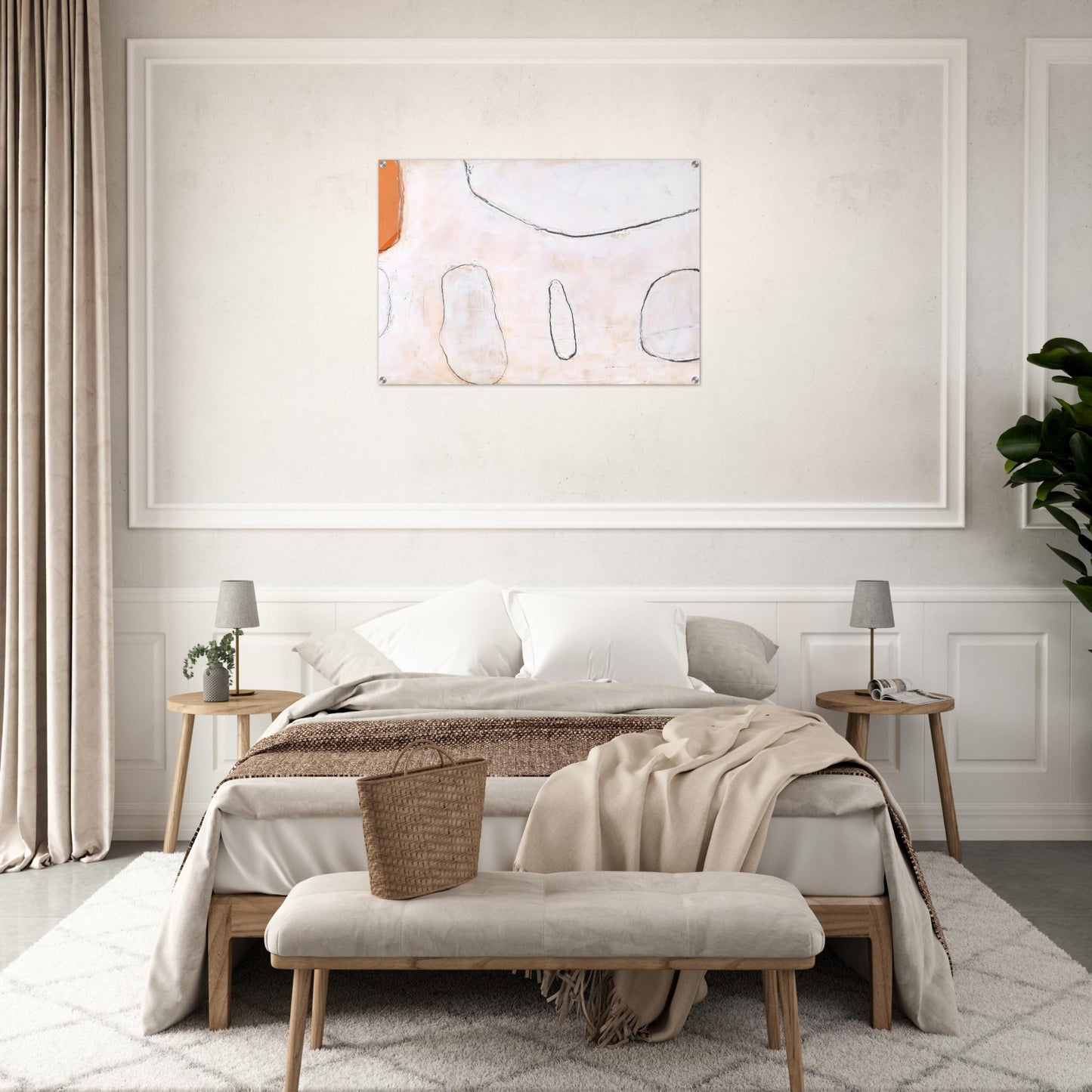 Orange and White - 1962 - William Scott Acrylic Print - 70x100 cm / 28x40″ inches | William Scott Wall Art | William Scott Prints