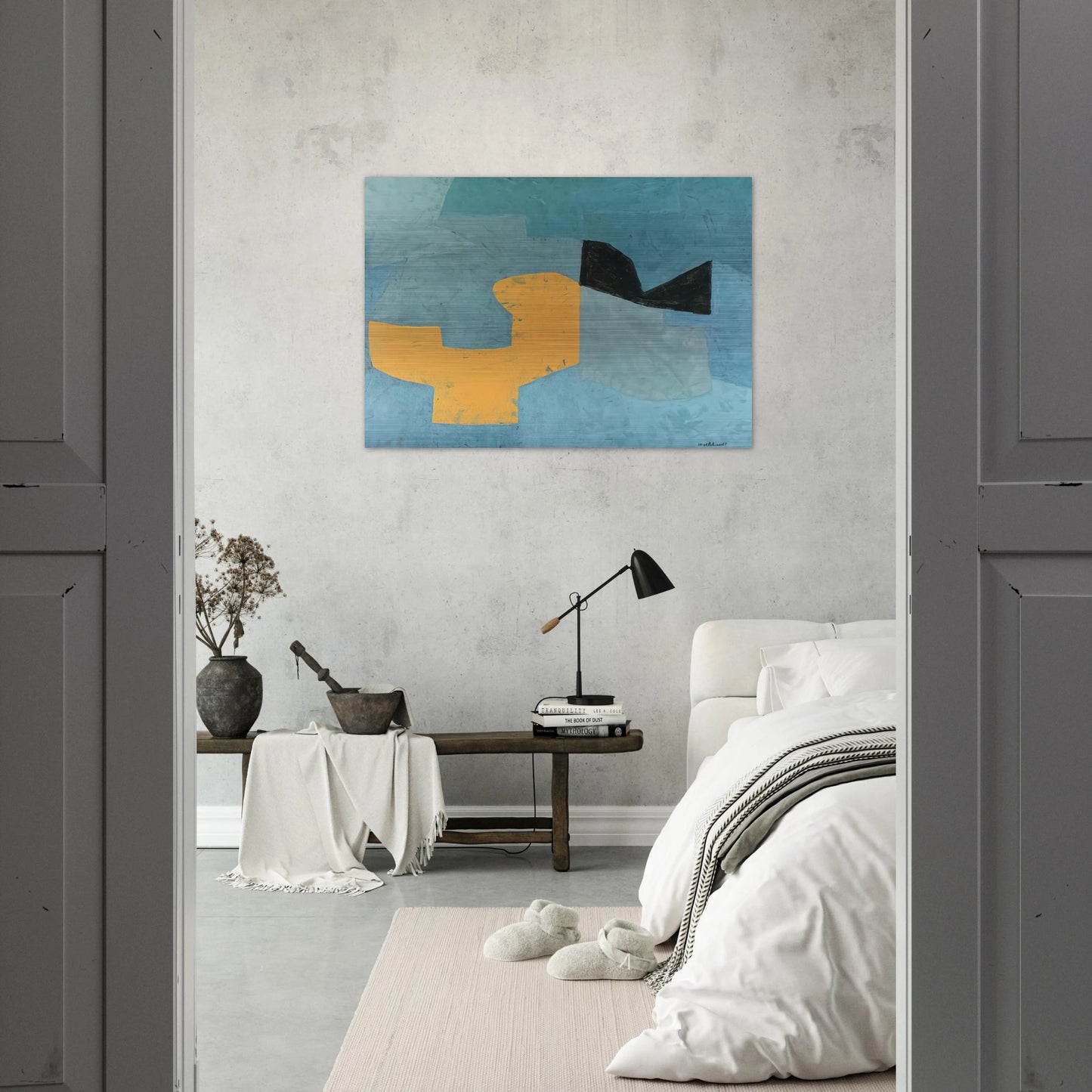 Composition - 1955 - Serge Poliakoff Brushed Aluminum Print - 70x100 cm / 28x40 inches | Serge Poliakoff Aluminum Print | Serge Poliakoff Prints