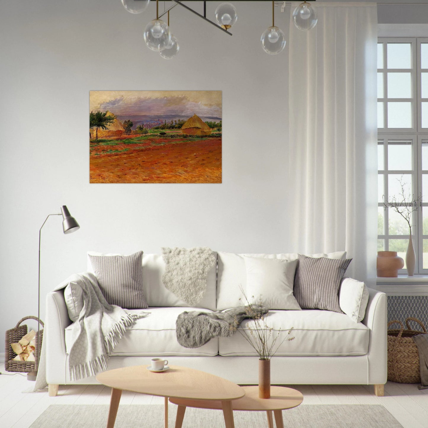 Field and Haystacks - Pierre-Auguste Renoir Brushed Aluminum Print - 70x100 cm / 28x40 inches | Pierre-Auguste Renoir Aluminum Print | Pierre-Auguste Renoir Prints
