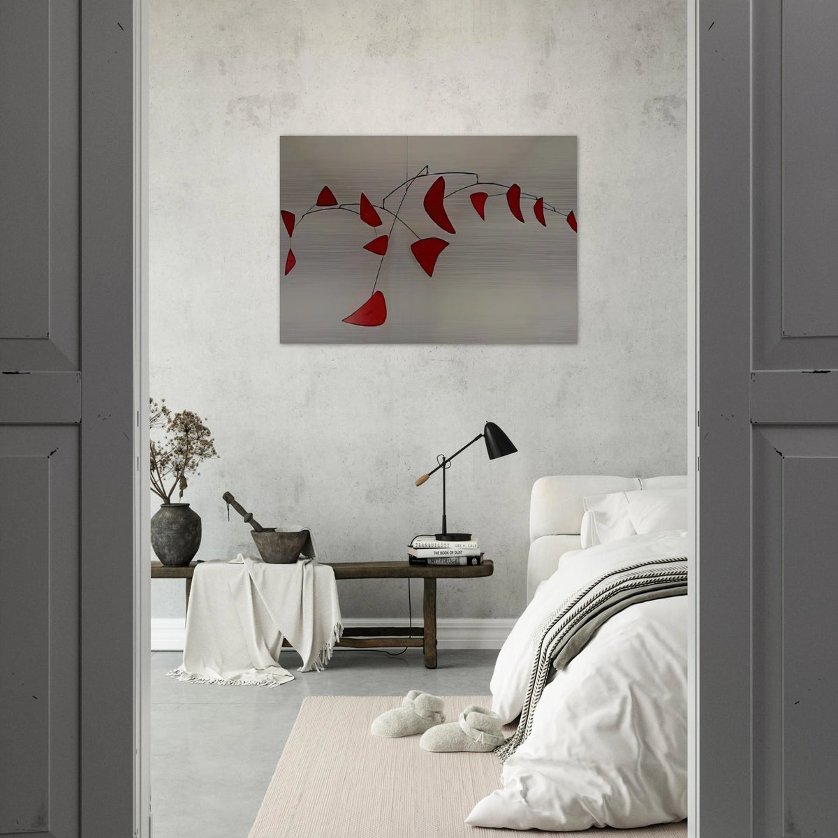 RED MOBILE 1956 - Alexander Calder Brushed Aluminum Print - 70x100 cm / 28x40 inches | Alexander Calder Aluminum Print | Alexander Calder Prints