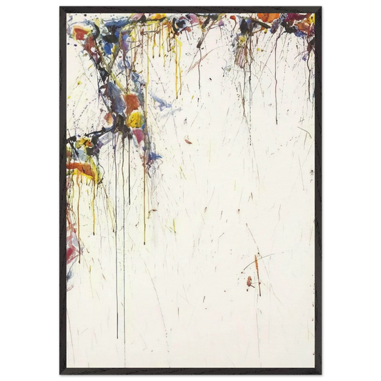 Japan Line Series No 1  Composition  - Sam Francis 70x100 cm / 28x40 inches Framed Art Print – Black Wooden Frame