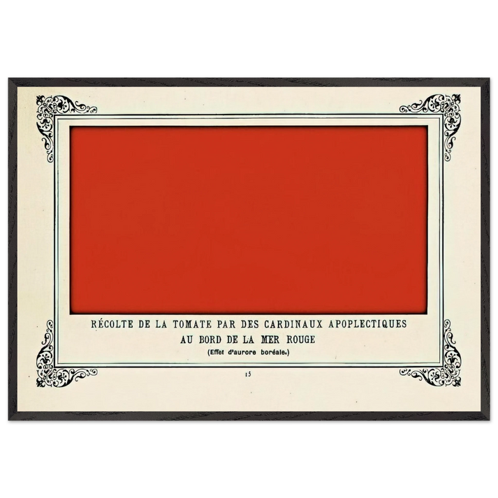 Apoplectic Cardinals Harvesting Tomatoes on the Shore of the Red Sea Study of the Aurora Borealis - Alphonse Allais 70x100 cm / 28x40 inches Framed Art Print – Black Wooden Frame