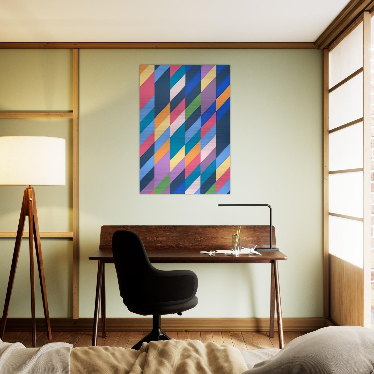 SHADOW PLAY 1990 - Bridget Riley Brushed Aluminum Print - 70x100 cm / 28x40 inches | Bridget Riley Aluminum Print | Bridget Riley Prints