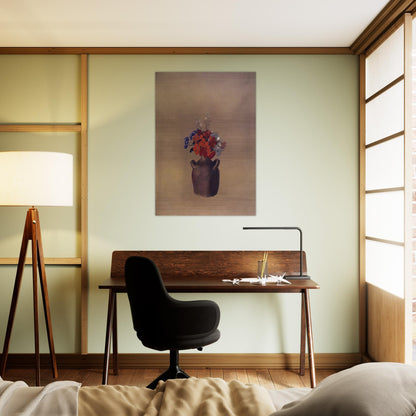 FLOWERS IN A VASE - Odilon Redon Brushed Aluminum Print - 70x100 cm / 28x40 inches | Odilon Redon Aluminum Print | Odilon Redon Prints