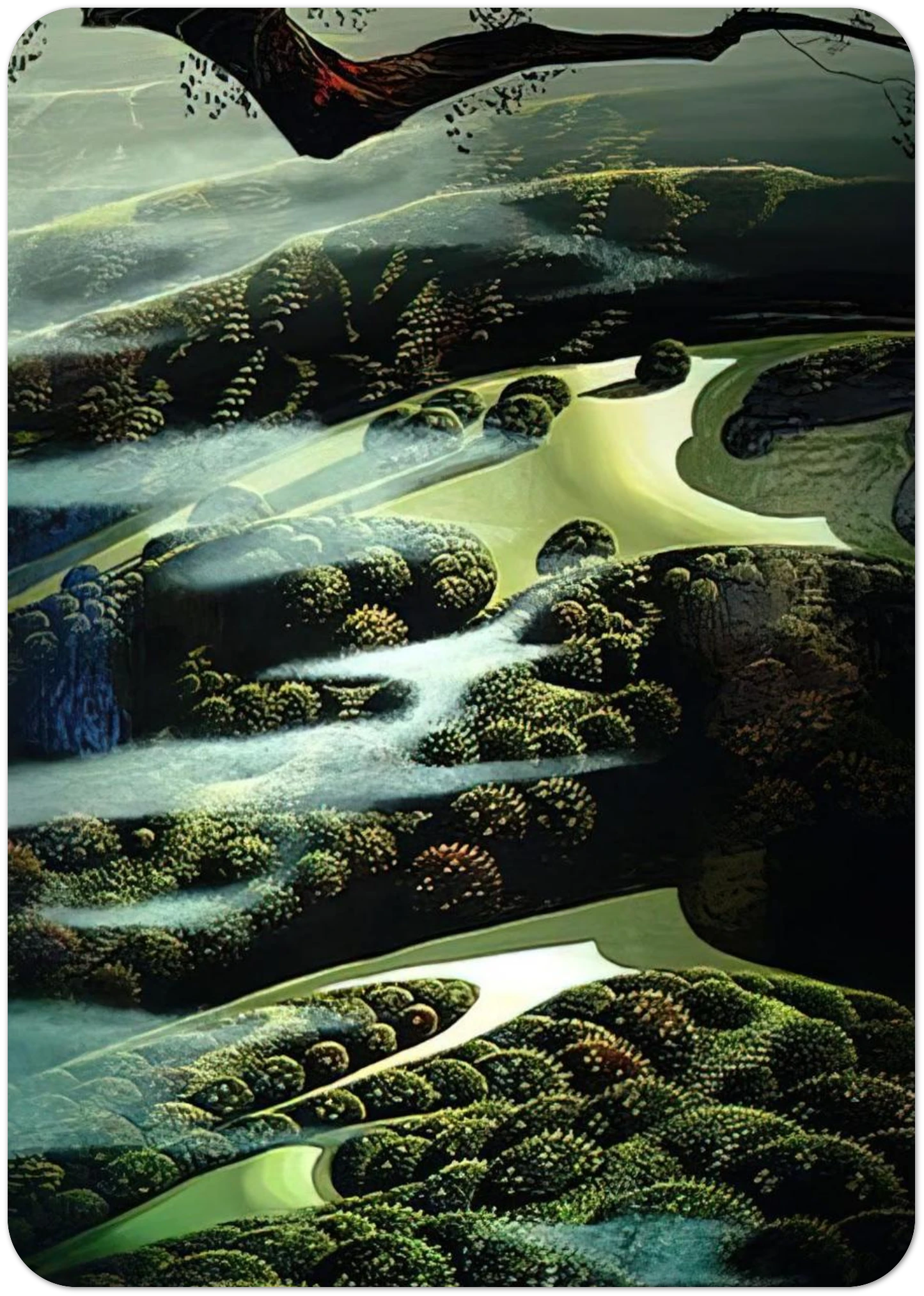 Carmel Valley Memory By Eyvind Earle Pack of 10 Post Cards | Eyvind Earle Post Cards | A6 (10.5 x 14.8 cm) - 4.1 x 5.8 inches