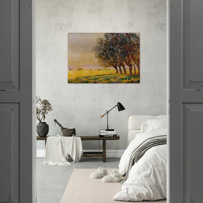 Willows at Sunset - claude monet Brushed Aluminum Print - 70x100 cm / 28x40 inches | claude monet Aluminum Print | claude monet Prints