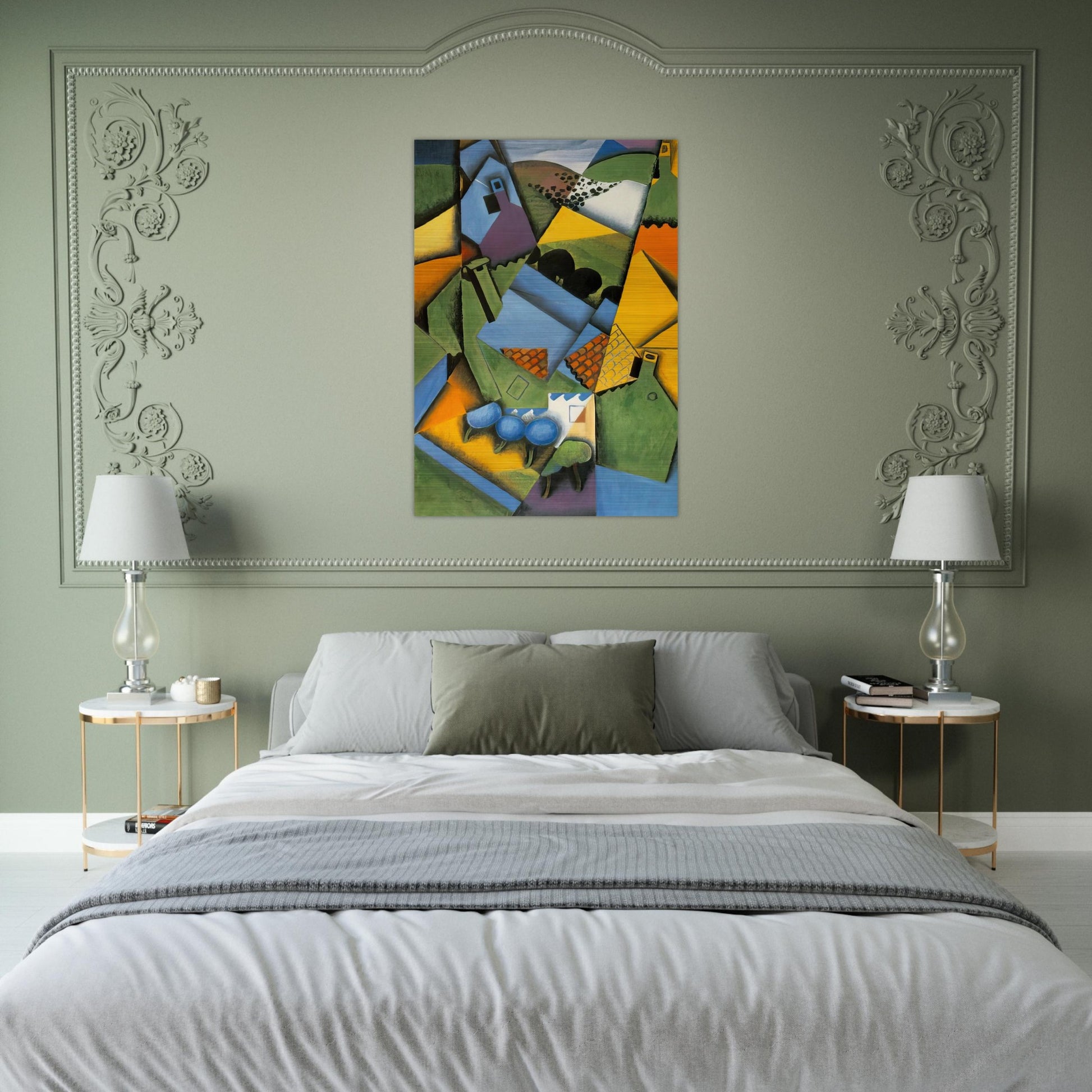LANDSCAPE WITH HOUSE AT CERET 1913 - Juan Gris Brushed Aluminum Print - 70x100 cm / 28x40 inches | Juan Gris Aluminum Print | Juan Gris Prints