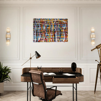 Irregular Vertical and Horizontal Bands of Color Superimposed - Sol LeWitt Brushed Aluminum Print - 70x100 cm / 28x40 inches | Sol LeWitt Aluminum Print | Sol LeWitt Prints