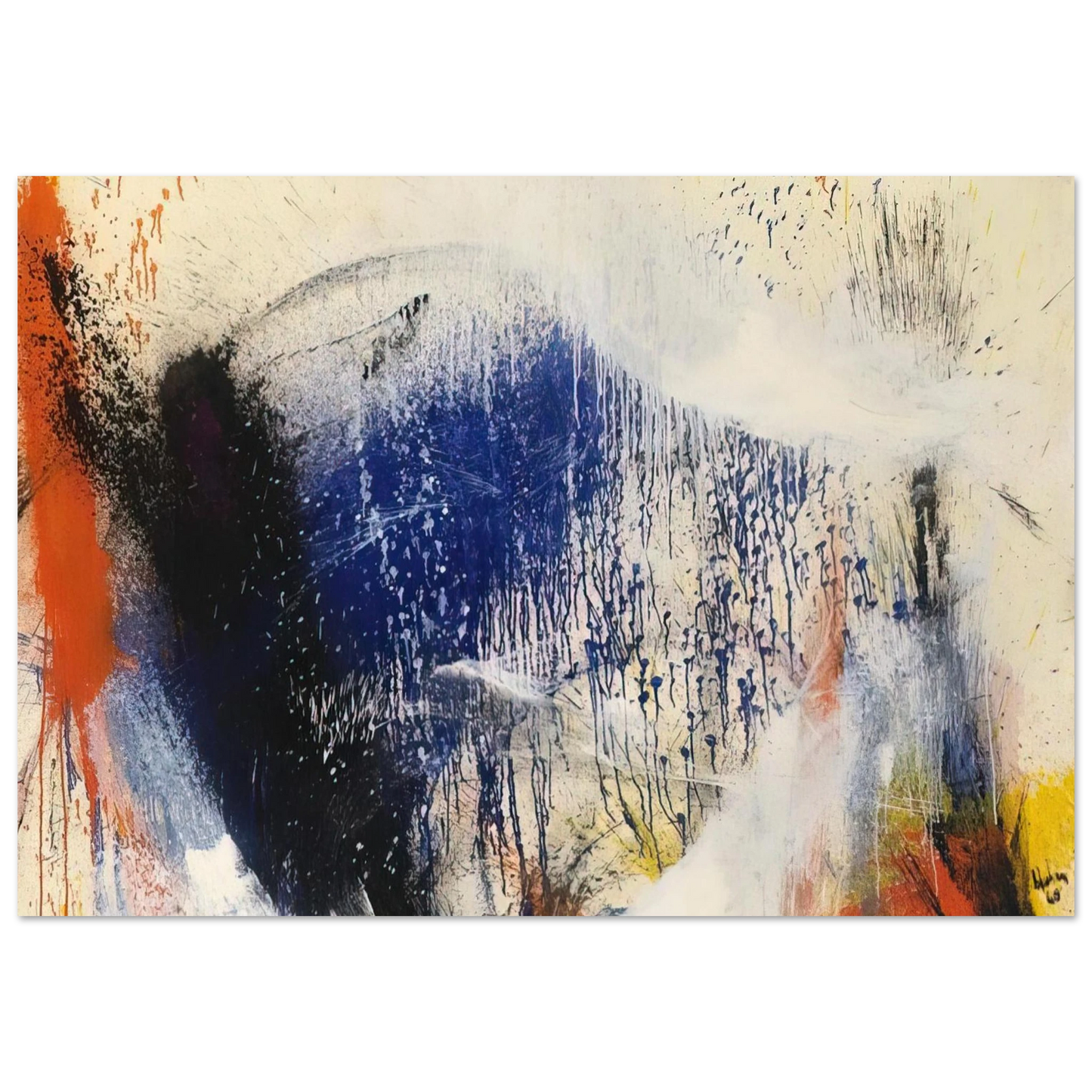 Helen Frankenthaler - Untitled - 1960 Wall art - 13x18 cm / 5x7 inches - Fine Art Poster-canvas - -