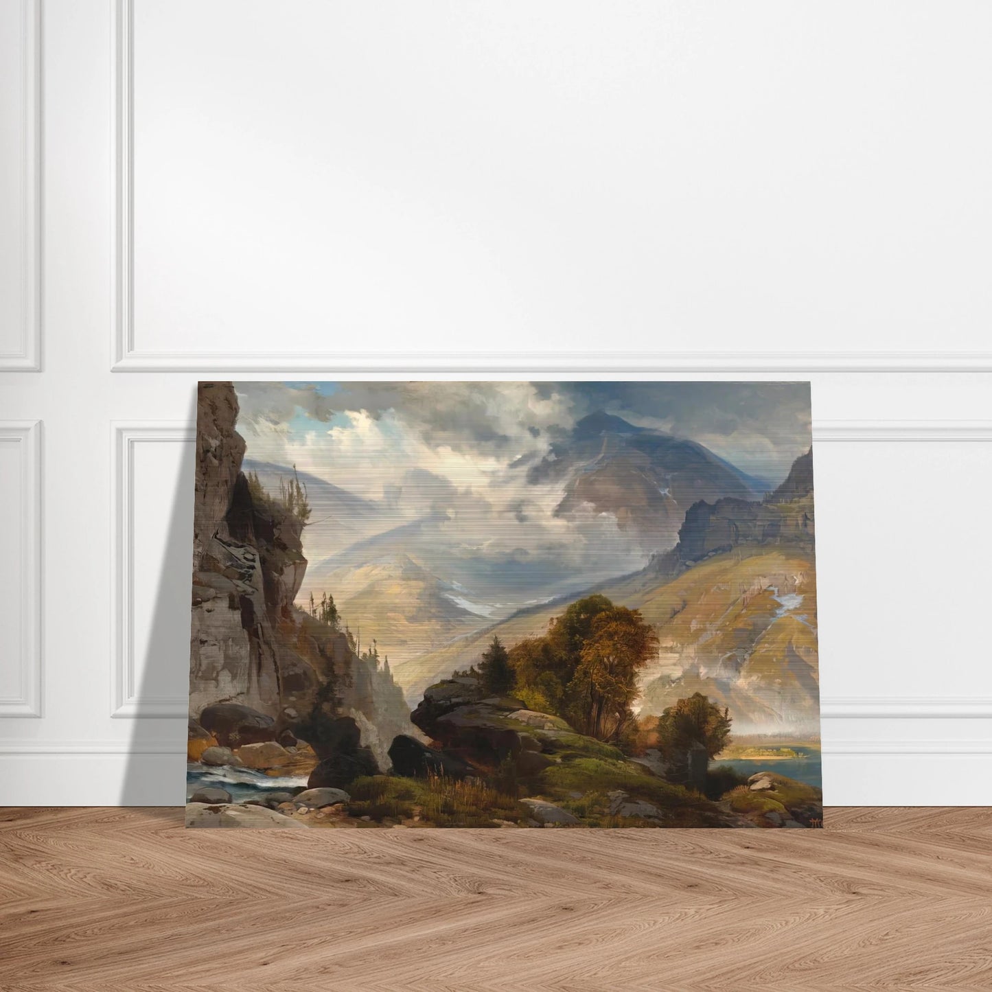 The White Mountains - Thomas Moran Brushed Aluminum Print - 70x100 cm / 28x40 inches | Thomas Moran Aluminum Print | Thomas Moran Prints
