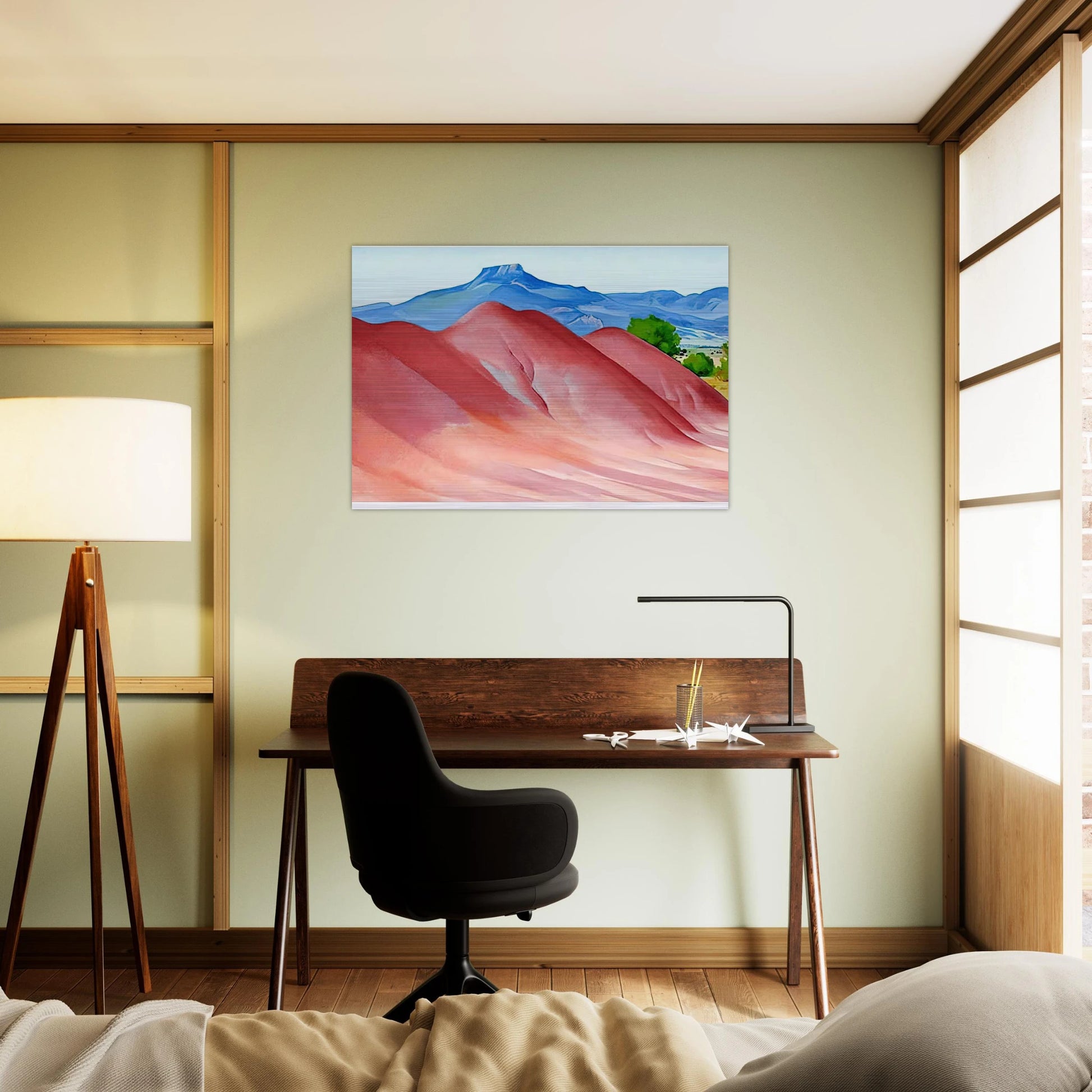 Red Hills and Pedernal - Georgia O'Keeffe Brushed Aluminum Print - 70x100 cm / 28x40 inches | Georgia O'Keeffe Aluminum Print | Georgia O'Keeffe Prints