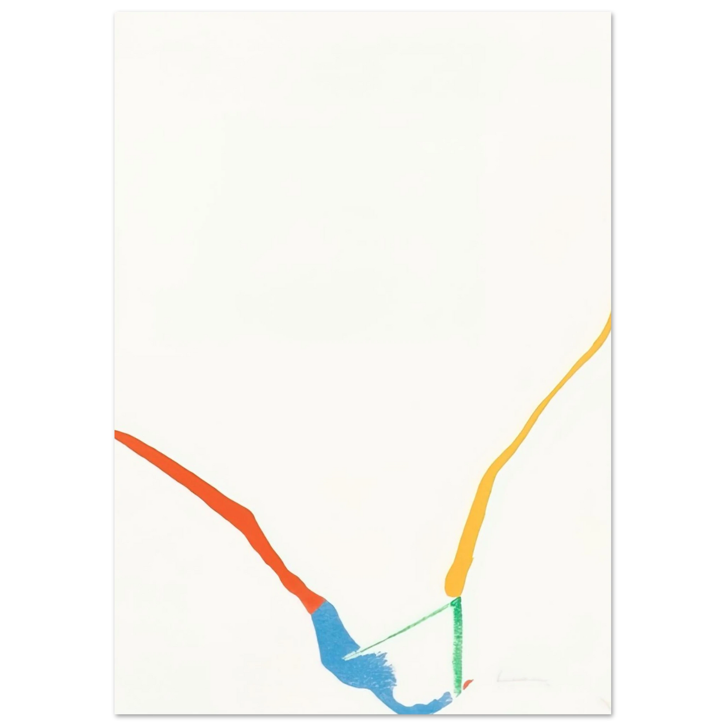 Helen Frankenthaler - What Red Lines Can Do - 1970 Wall art - 45x60 cm / 18x24 inches - Premium Wooden Framed Poster With Fine Art Paper-canvas - White frame