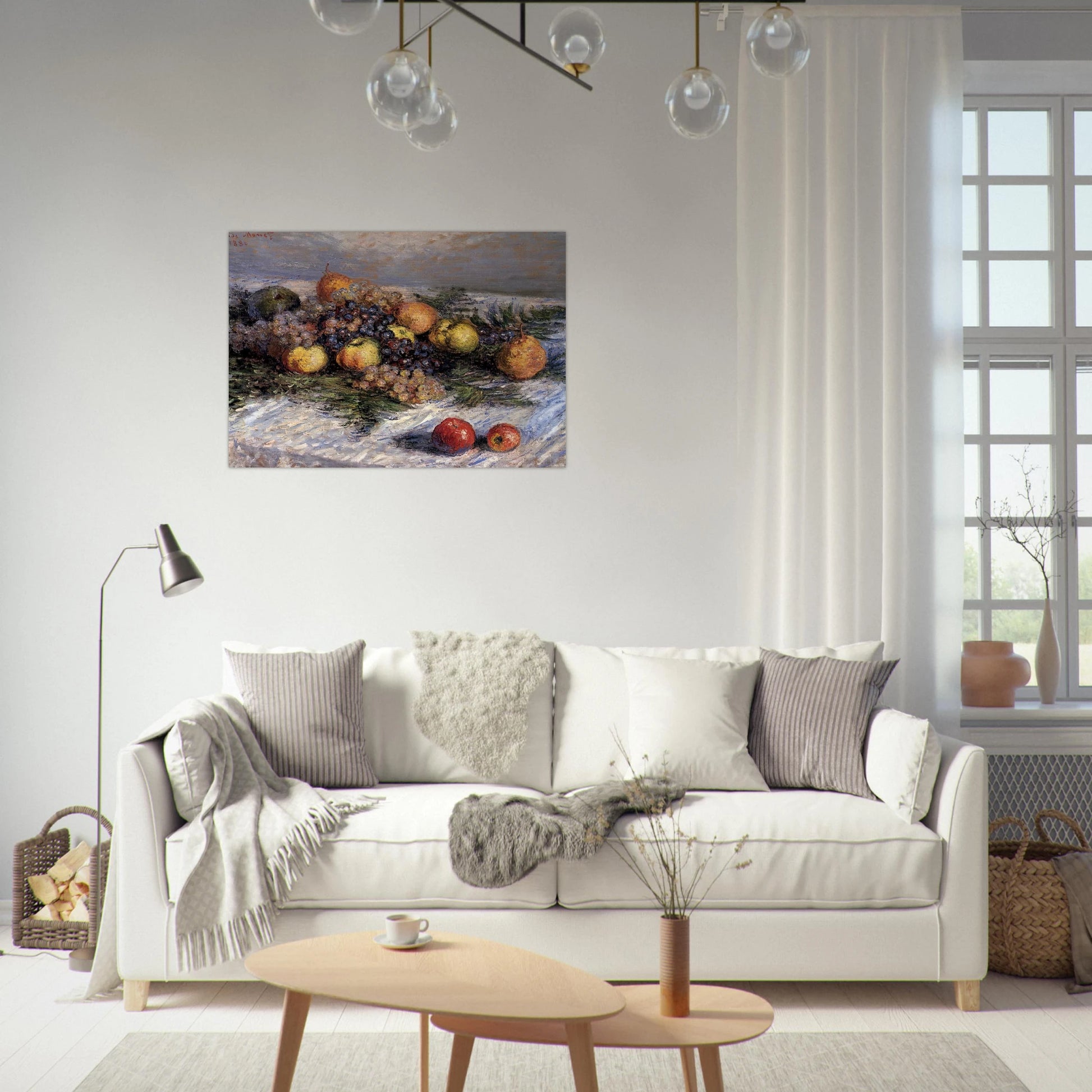 Still Life with Pears and Grapes - claude monet Brushed Aluminum Print - 70x100 cm / 28x40 inches | claude monet Aluminum Print | claude monet Prints