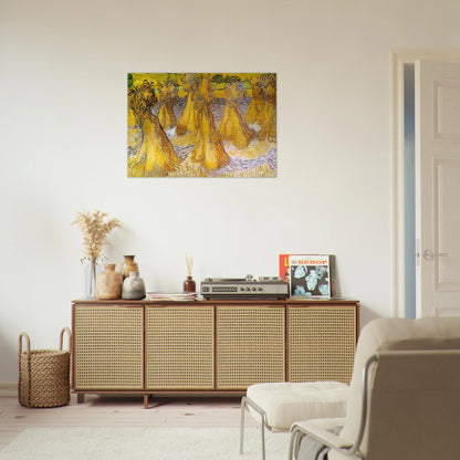 Sheaves of Wheat - Vincent van Gogh Brushed Aluminum Print - 70x100 cm / 28x40 inches | Vincent van Gogh Aluminum Print | Vincent van Gogh Prints