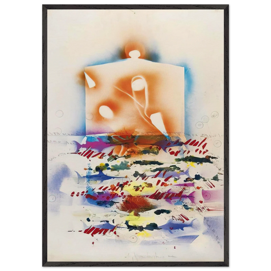 PESCI SPADA 1988 - Alighiero Boetti 70x100 cm / 28x40 inches Framed Art Print – Black Wooden Frame